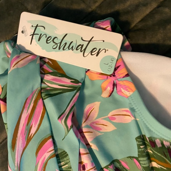 Freshwater Floral Bikini Bottom - Green and Pink - Picture 7 of 7